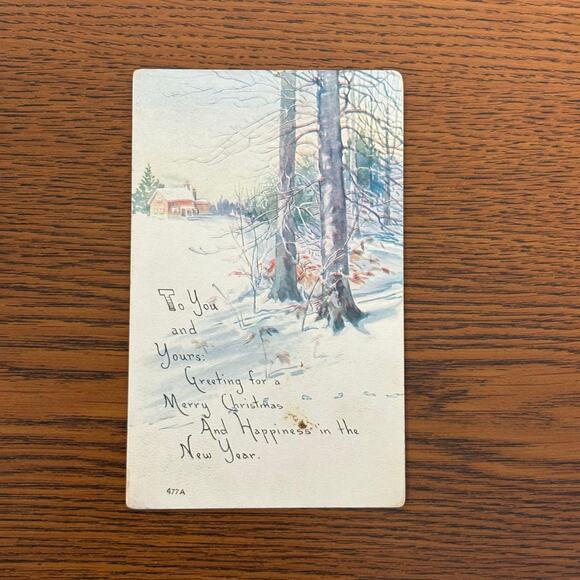 Antique Happy New Year Holiday Postcards Lot of 5 Early 1900s 1907 Gilt Embossed - Picture 8 of 13